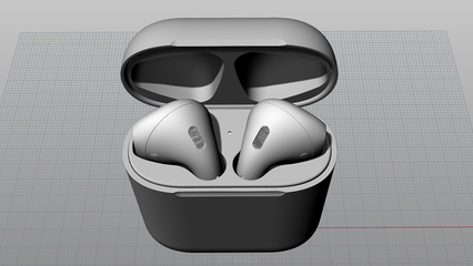 AirPods 蘋果耳機(jī)高質(zhì)量3D模型設(shè)計 犀牛建模與Keyshot渲染的完美結(jié)合